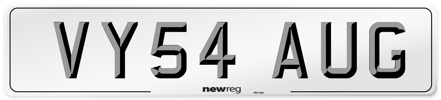 VY54 AUG Number Plate from New Reg